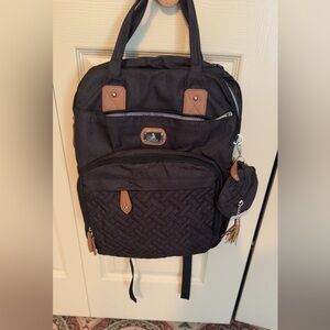 Chic Black and Brown Dikaslon Diaper Bag Backpack